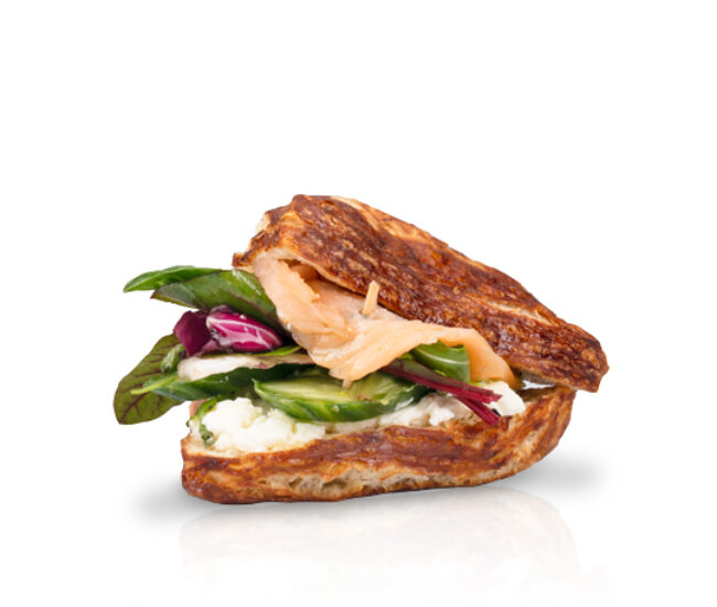 Pretzels with salmon